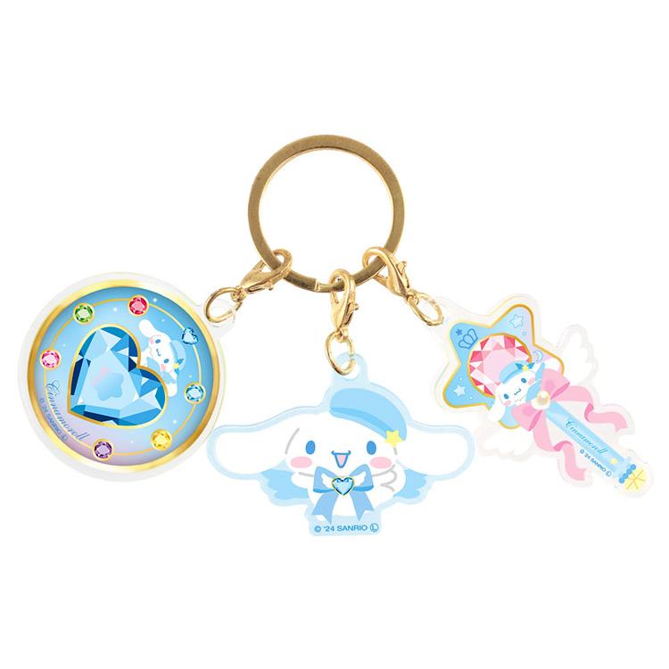 SANRIO | Cinnamoroll Acrylic Three Charm Keychain 4 x 97 x 140mm (Magical Jewelry)