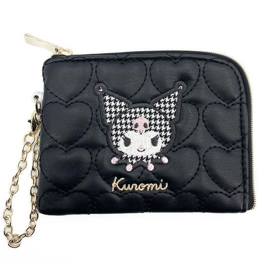 SANRIO | Kuromi Pass Holder Zipper Pouch with Reel W125×H80×D15mm (Monotone)
