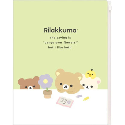 San-X | 6 + 1 Pockets A4 Clear File Holder 310×245mm (Basic Rilakkuma Flower)