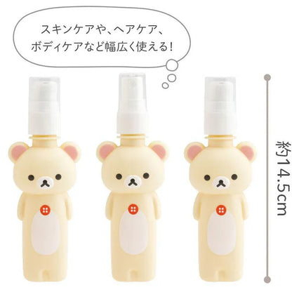 San-X | Korilakkuma Pump & Spray Bottle & Pouch Set 60ml x 3 (Basic Rilakkuma Flower)