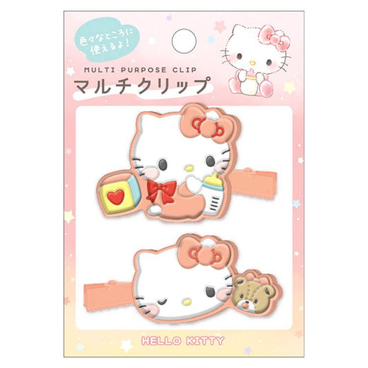 SANRIO | Hello Kitty Rubber Hair Clip Set Multi Purpose Clip 40×50mm (Baby)