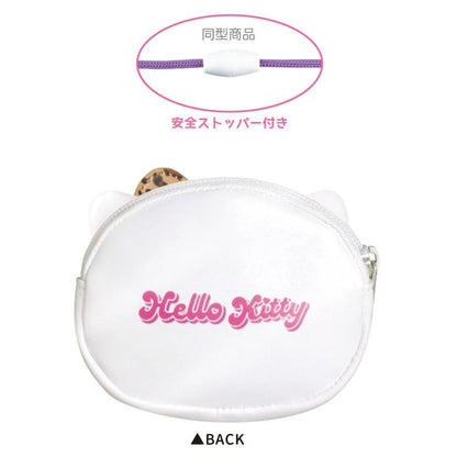 SANRIO | Hello Kitty Coin Case Shoulder Bag Tanned Kitty Ribbon Leopard H90 x W110 x D25mm