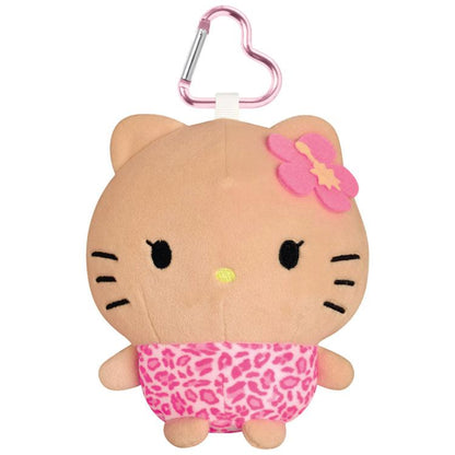 SANRIO | Hello Kitty Tanned Kitty Soft Mascot Pouch Bag Charm with Carabiner H140×W120×D90mm (Pink Leopard)
