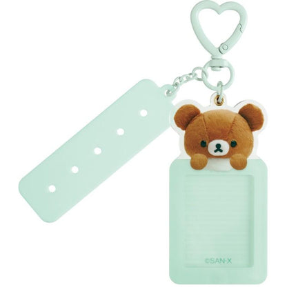 SAN-X | Rilakkuma Chairoikoguma Photo Holder Keychain With Custom Tag