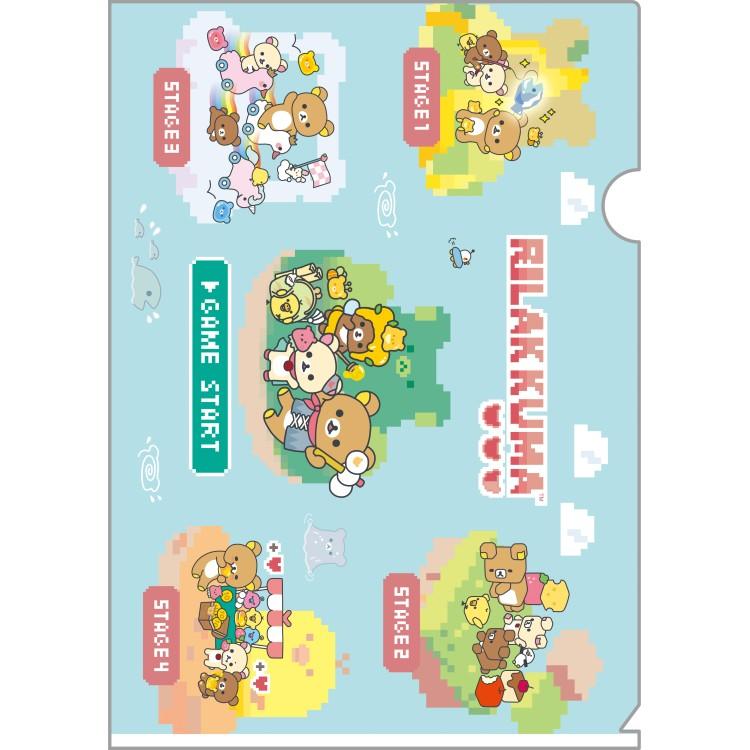 SAN-X | A4 Clear File Folder Document Folder 310×220mm (Rilakkuma Gaming - Game Start)