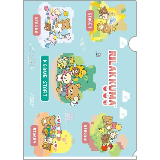 SAN-X | A4 Clear File Folder Document Folder 310×220mm (Rilakkuma Gaming - Game Start)