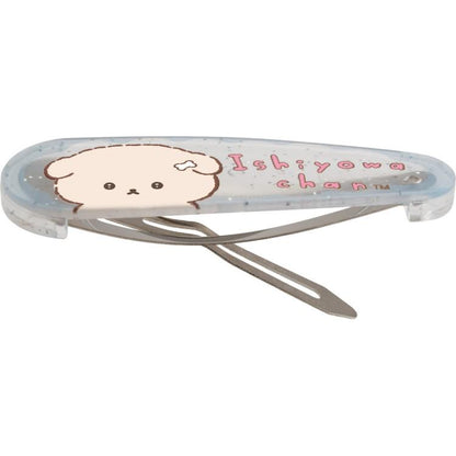 SAN-X | Ishiyowa-chan/Ishiyowachan Hair Clip HairPin Set of Two Clear Different Colors with Glitter 20 x 55 mm