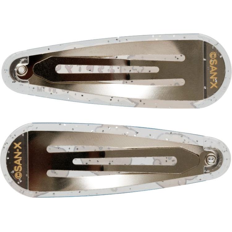 SAN-X | Ishiyowa-chan/Ishiyowachan Hair Clip HairPin Set of Two Clear Different Colors with Glitter 20 x 55 mm