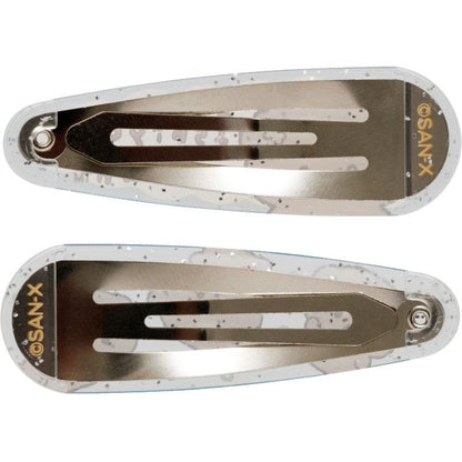 SAN-X | Ishiyowa-chan/Ishiyowachan Hair Clip HairPin Set of Two Clear Different Colors with Glitter 20 x 55 mm