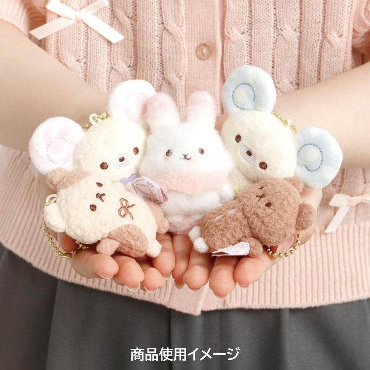 SAN X | Sugercocomuu Cokkie Bears Cocoa Mini Plush Cleaner Keychain 70 x 50 x 30 mm (Lolli and Pop’s Candy Day)