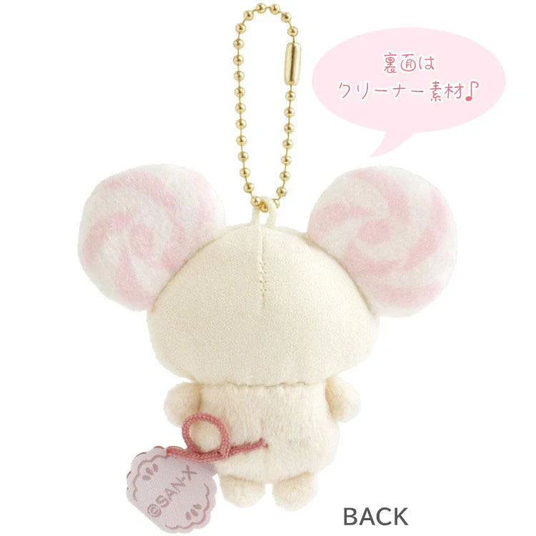 SAN X | Sugercocomuu Chu Pop Candy Lolli Mini Plush Cleaner Keychain 70 x 50 x 30 mm (Lolli and Pop’s Candy Day)