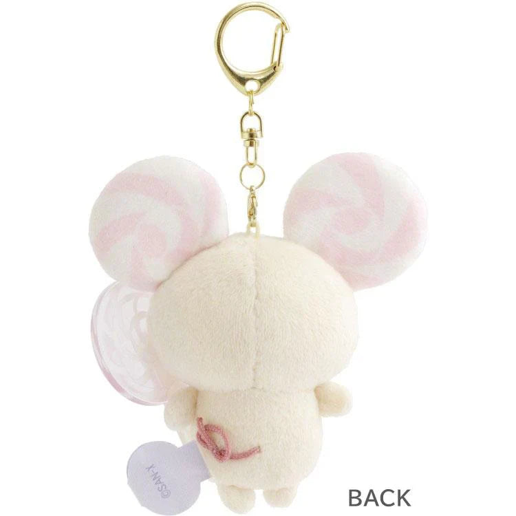 SAN X | Sugarcocomuu Chu Pop Candy Burasage Mascot Strap Plush Keychain 105×95×35mm (Lolli and Pop’s Candy Day)