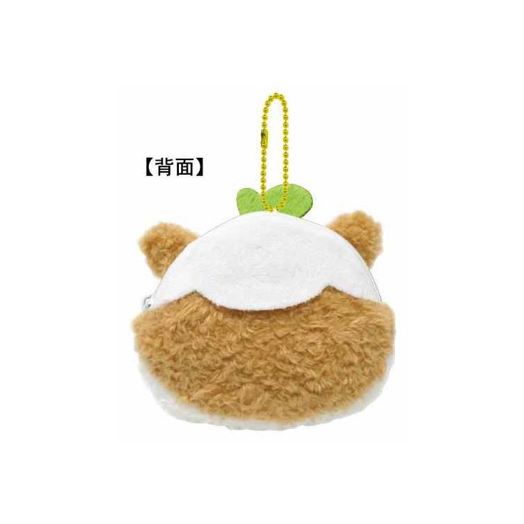 SANRIO | Corocorokuririn Face-shaped Coin Purse Plush Keychain Bag Charm 102×80×35mm (Heart-pounding Memories Heisei
