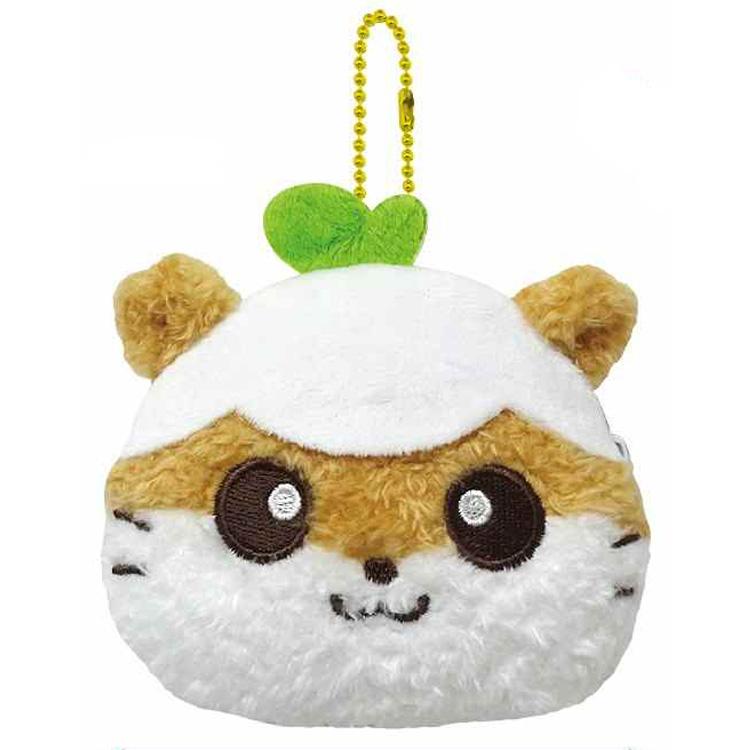 SANRIO | Corocorokuririn Face-shaped Coin Purse Plush Keychain Bag Charm 102×80×35mm (Heart-pounding Memories Heisei