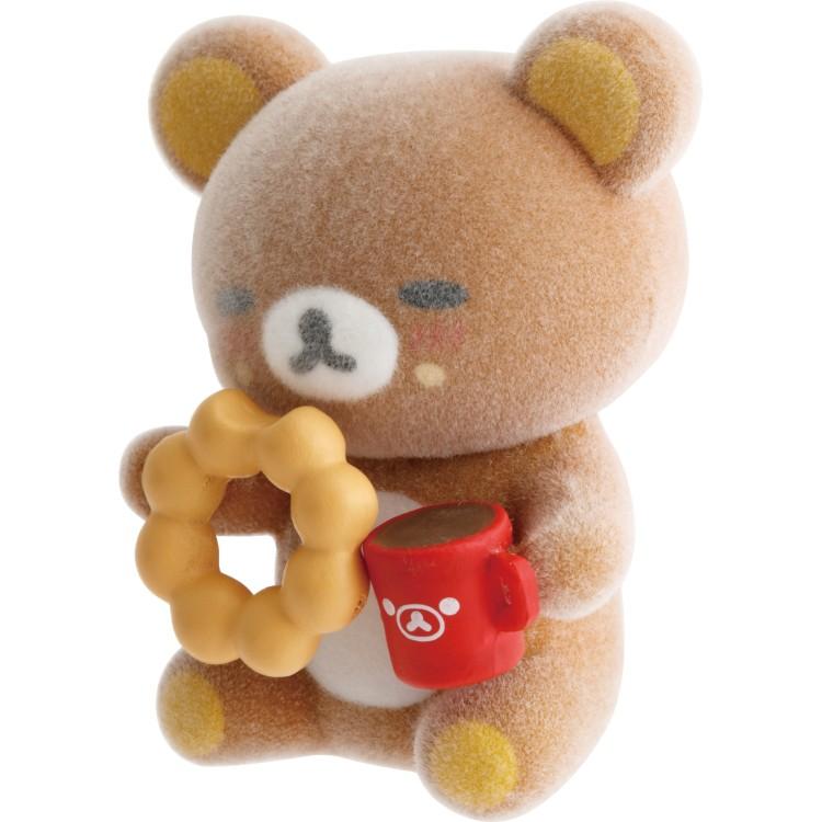 SAN-X | Rilakkuma x Mister Donut Petit Flocked Mini Figure 35x30x30mm