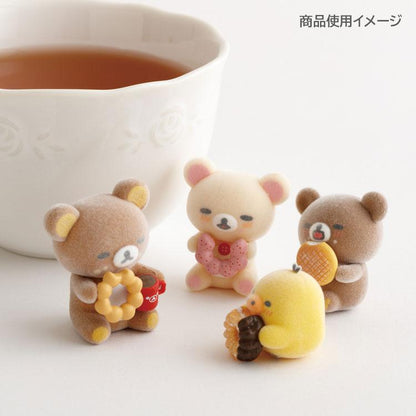 SAN-X | Rilakkuma x Mister Donut Chairoikoguma Petit Flocked Mini Figure 35x30x30mm