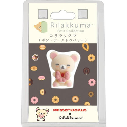 SAN-X | Rilakkuma x Mister Donut Korilakkuma Petit Flocked Mini Figure 35x30x30mm