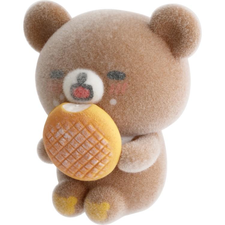 SAN-X | Rilakkuma x Mister Donut Chairoikoguma Petit Flocked Mini Figure 35x30x30mm