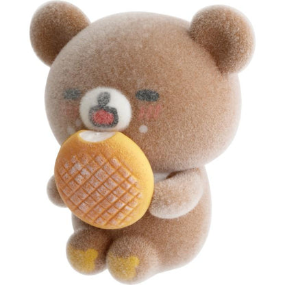 SAN-X | Rilakkuma x Mister Donut Chairoikoguma Petit Flocked Mini Figure 35x30x30mm
