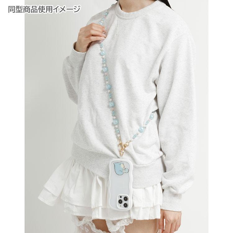 SAN-X | Rilakkuma Korilakkuma Smartphone Shoulder Strap 218×80×30mm (Basic Rilakkuma Flower Sparkling Bead)