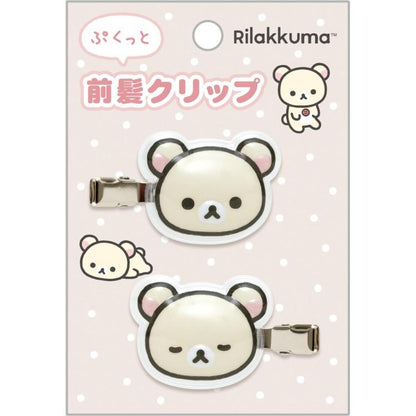 SAN-X | Rilakkuma Korilakkuma Acrylic Hair Clip Set Puffy 110×75mm