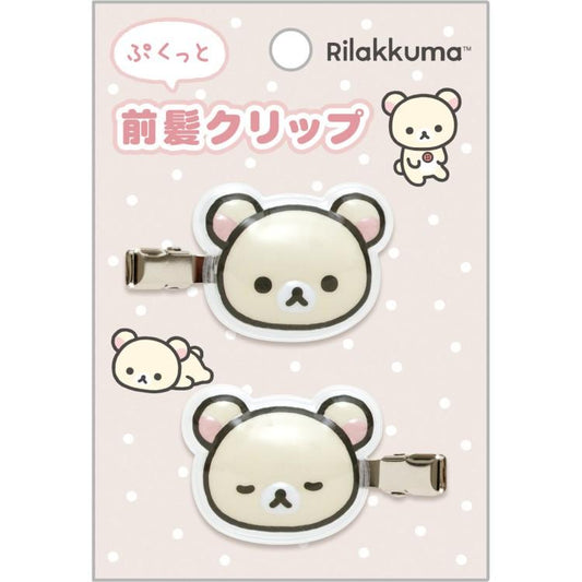 SAN-X | Rilakkuma Korilakkuma Acrylic Hair Clip Set Puffy 110×75mm