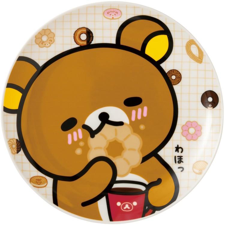 SAN-X | Rilakkuma Ceramic Plate 200×200×23mm (Mister Donut Standing)