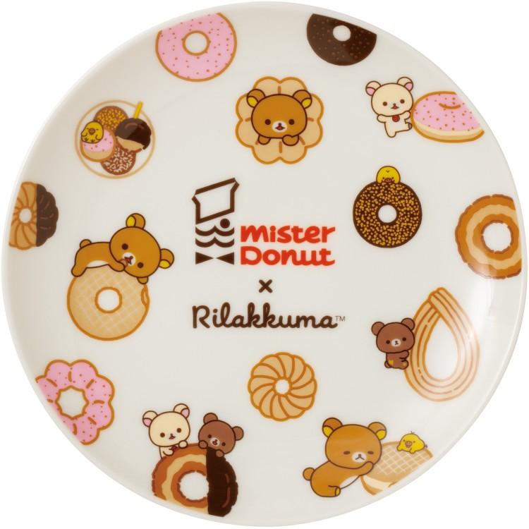 SAN-X | Rilakkuma Ceramic Plate 200×200×23mm (Mister Donut Standing)