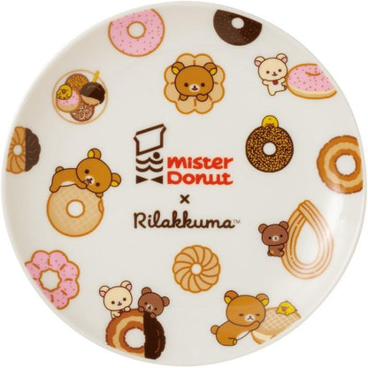SAN-X | Rilakkuma Ceramic Plate 200×200×23mm (Mister Donut Standing)