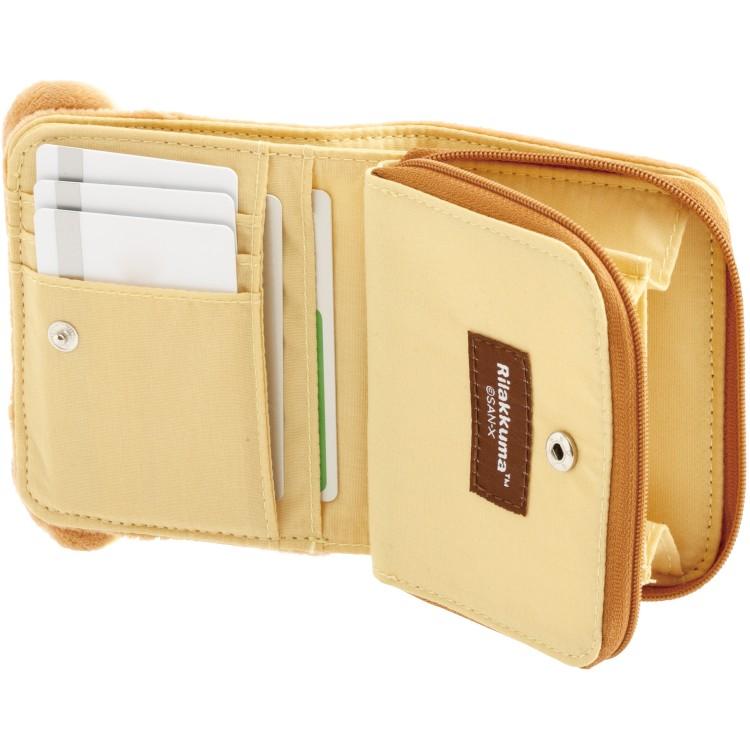 SAN-X | Rilakkuma Mascot Plush Face Bifold Wallet 110×120×35mm (Rilakkuma)