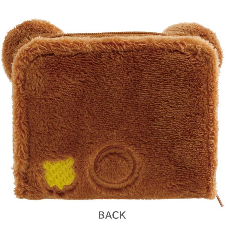 SAN-X | Rilakkuma Mascot Plush Face Bifold Wallet 110×120×35mm (Chairoikoguma)