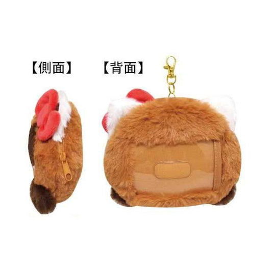 SANRIO | Hello Kitty Red Panda Face Pass Case with Reel 104×128×40mm (Cheers Banzai Series)