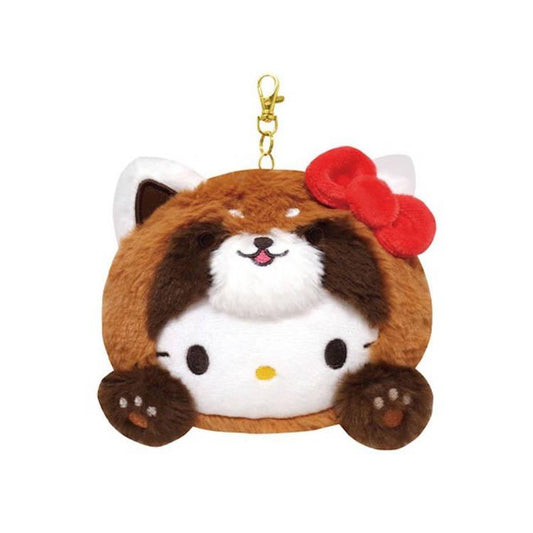 SANRIO | Hello Kitty Red Panda Face Pass Case with Reel 104×128×40mm (Cheers Banzai Series)