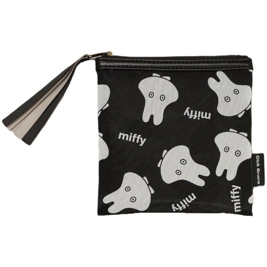 MIFFY | Mesh Flat Pouch Square Mini Pouch 140 x 140mm (Black Ghost)