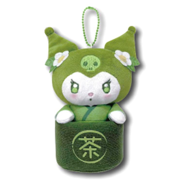 SANRIO | Kuromi Mascot Holder Mini Plush Pouch 130×75×75mm (Matcha Bowl)