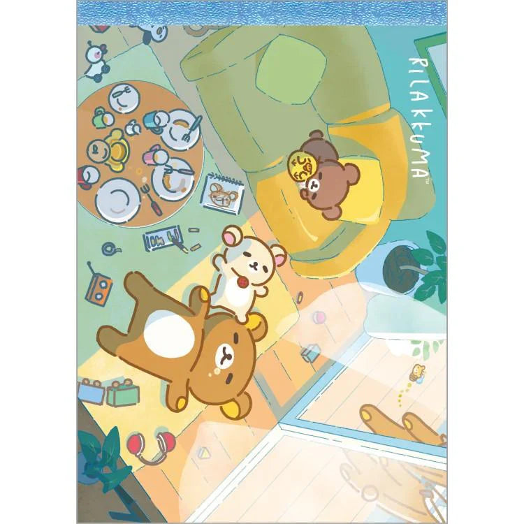 SAN-X | Rilakkuma A6 Memo Pad - PVC cover 4 designs 80 sheets total (Stay With Me)