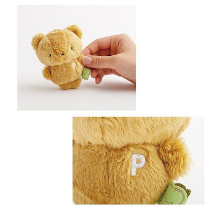 SAN-X | Pinny Mu Retro Brown Bear Keychain Plush Bag Charm Mascot 85×85×60mm (Always Together)