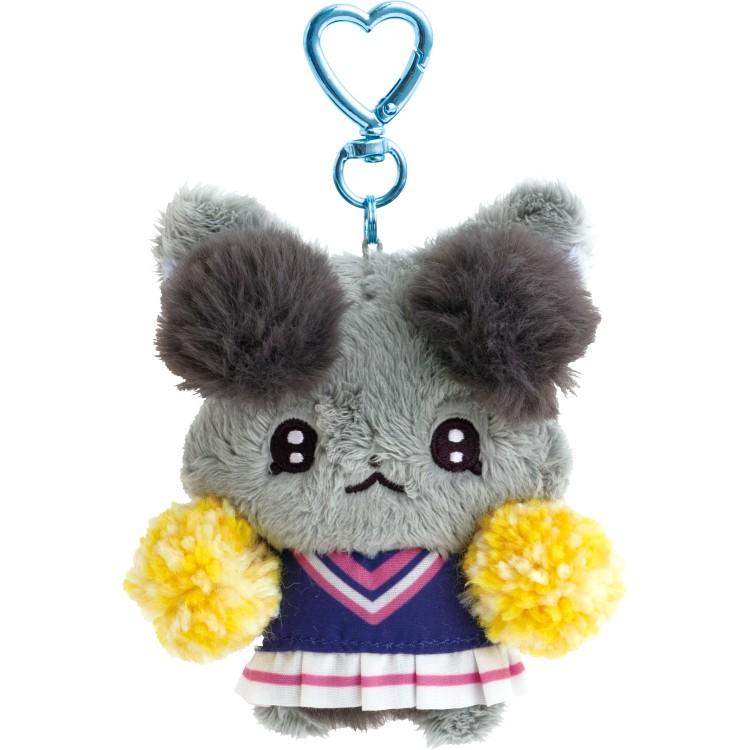 SAN-X | Hanging Plush Mascot Holder Bag Charm Keychain Ramu Black 95×80×40mm (Cheer Cheer Lambs : Let's Go! Shake! Cheer Up!)