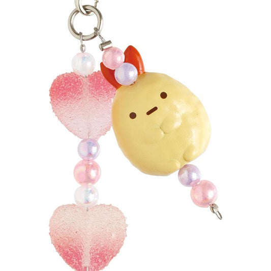 SAN-X | Sumikkogurashi Ebifurai No Shippo Bead Strap with Mascot Phone Strap 200×60×15mm (Gummy Gummy Party Theme)