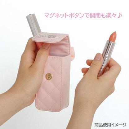 SAN-X | Chairoikoguma & Korilakkuma Lip Pouch with Carabine Ribbon Pink 100×50×35mm (Makeup Rilakkuma)