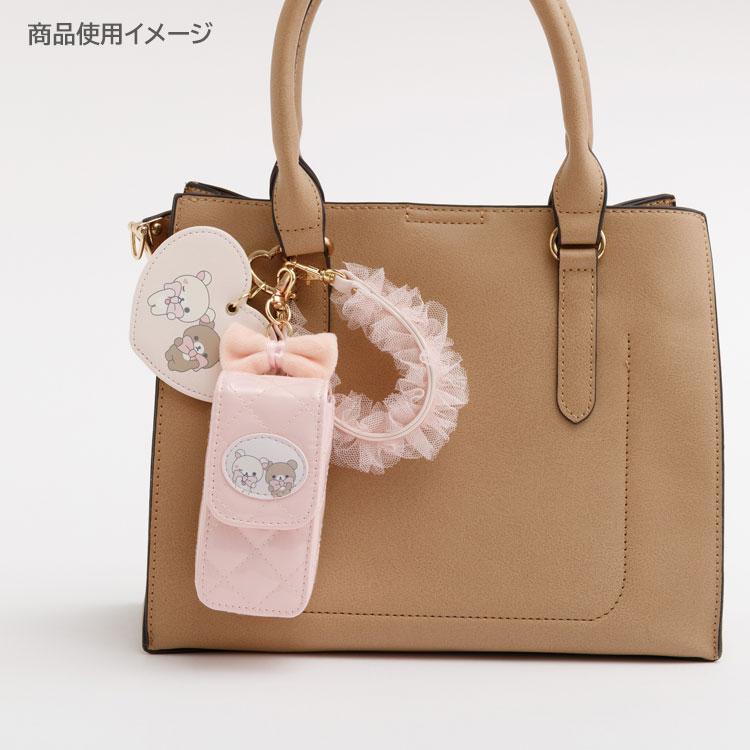 SAN-X | Chairoikoguma & Korilakkuma Lip Pouch with Carabine Ribbon Pink 100×50×35mm (Makeup Rilakkuma)