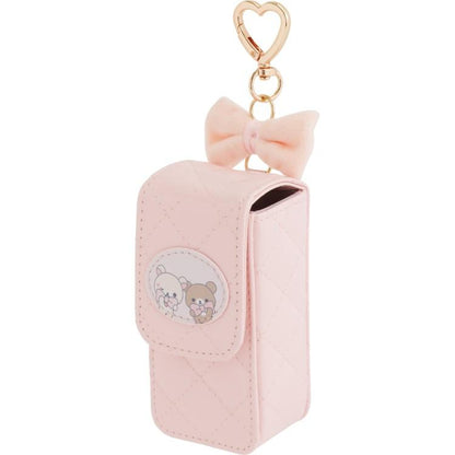 SAN-X | Chairoikoguma & Korilakkuma Lip Pouch with Carabine Ribbon Pink 100×50×35mm (Makeup Rilakkuma)
