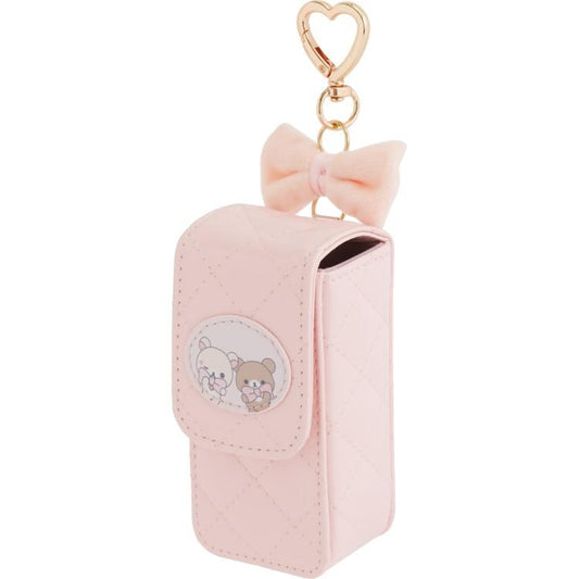SAN-X | Chairoikoguma & Korilakkuma Lip Pouch with Carabine Ribbon Pink 100×50×35mm (Makeup Rilakkuma)