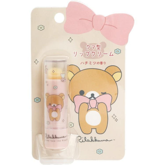 SAN-X | Rilakkuma Chairoikoguma Makeup Bear-Shaped Lip Balm 75xΦ20mm (Honey Scent)