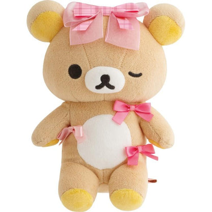 SAN-X | Rilakkuma Plush Doll Plush Toy Ribbon Wink 190×150×105mm (Makeup Rilakkuma