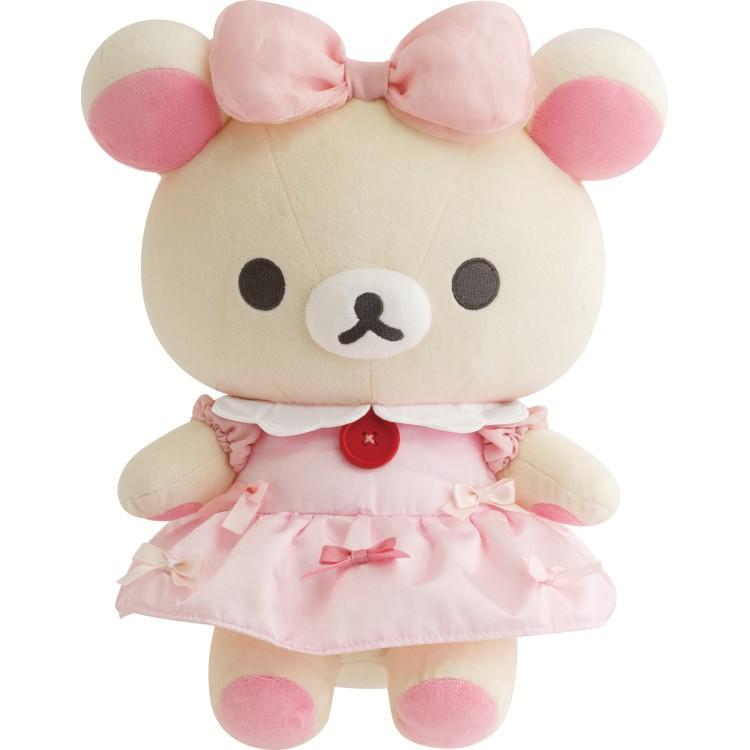 SAN-X | Korilakkuma Ribbon Dress Plush Toy Plush Doll M 300×245×170mm (Makeup Rilakkuma)