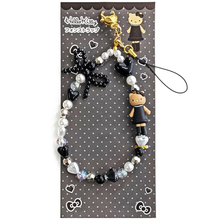 SANRIO | Hello Kitty Style-up Long Legged Phone Strap 124×72×11mm (Black)