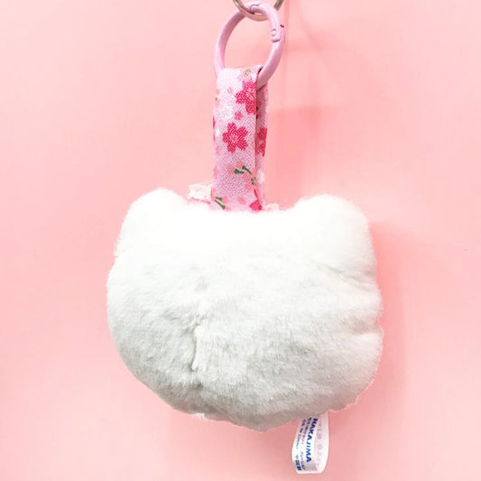 SANRIO | Hello Kitty Face Tag Mascot Holder Plush Keychain 60x110x90mm (Sakura Kimono)