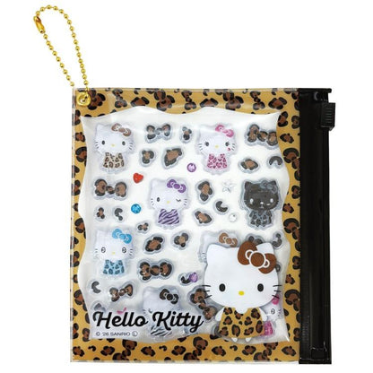 SANRIO | Hello Kitty Leopard Mini Deco Sticker & Slide Case with Ball Chain 105×110×10mm