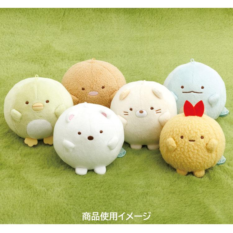 SAN-X | Sumikko Gurashi Shirokuma Plush Keychain Bag Charm 75x80x75mm (Raccoon Tanuki Round Restaurant)
